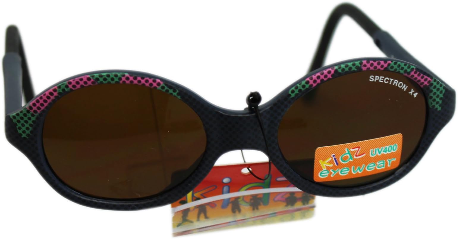 Black Retro Circle Frame Lens Kidz Eyewear Sunglasses