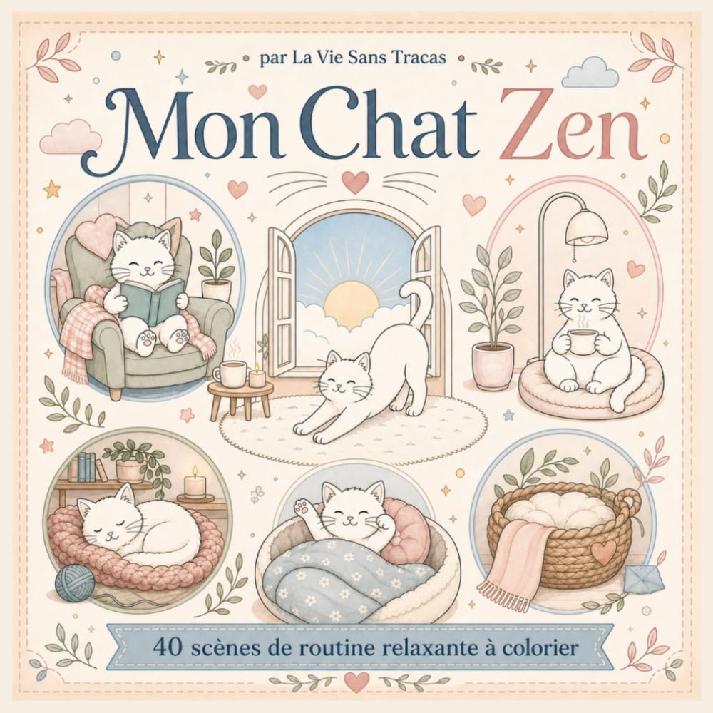 Mon Chat Zen: Chat mignon à colorier