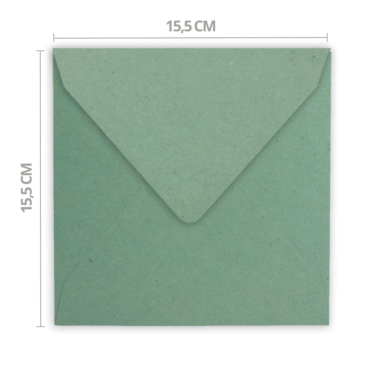 100 sobres cuadrados de 15,5 x 15,5 cm, papel de estraza reciclado de eucalipto, forrados con papel dorado, adhesivo húmedo, aspecto vintage
