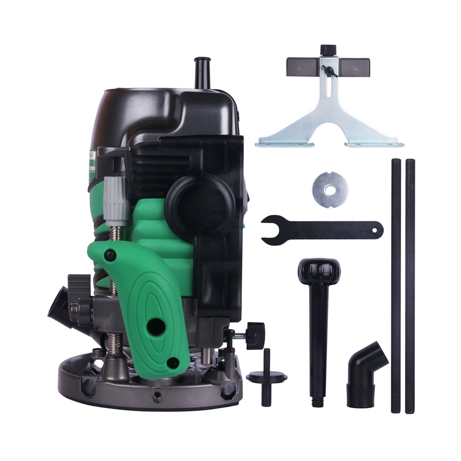 HIKOKI M12SA2S9Z - 1700W, 22000 RPM, 12mm Router Electric Hand Trimmer Wood Router with Soft Grip Handle, 6.2 Kg, 2 Collect Chuck, Template Guide Adapter, Dust Guide adapter & Wrench Included 4
