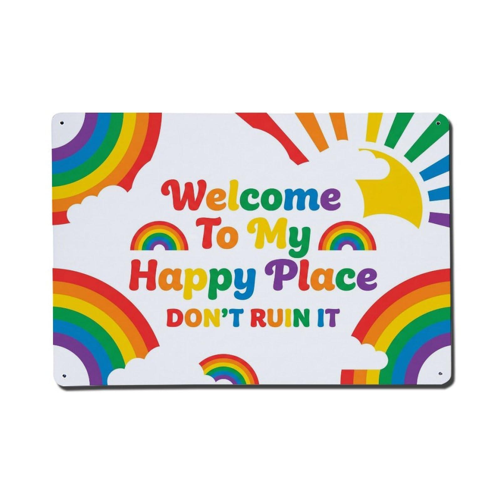 Rainbow Bright Playroom Humor Metal Tin Sign Plaque Wall Decor for Cafe, Club Bar, Office, Home Garden Metal Poster 8x12Inch