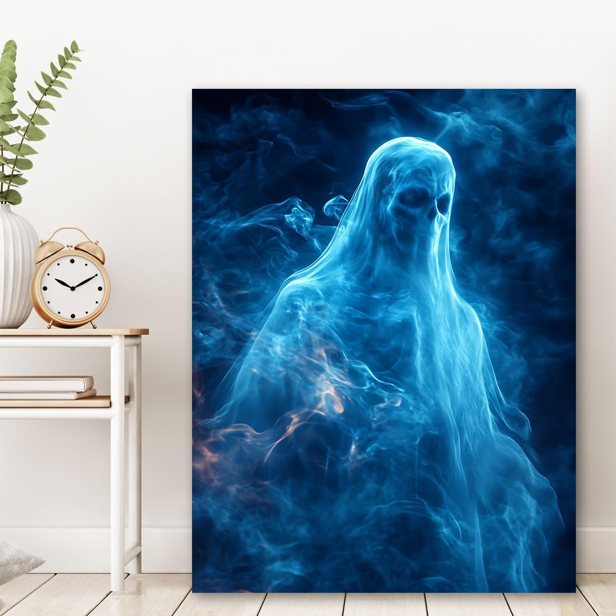 幽霊の幻のキャンバスウォールアート神秘的な幽霊のスケルトンプリント写真ポスターアートワークオフィス装飾のためのユニークなハロウィーン