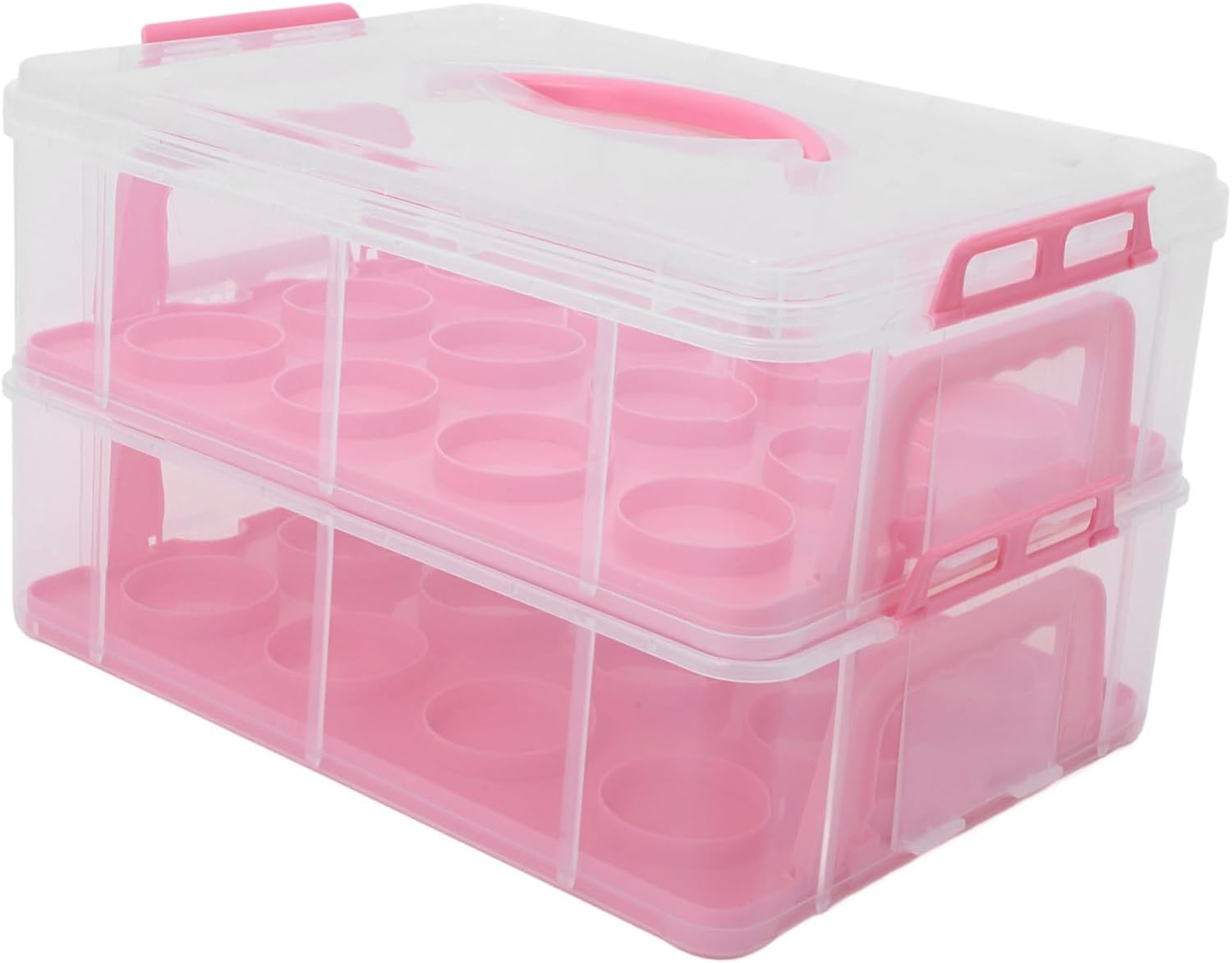 Transparent Cake Carrier Box for Cupcakes and Desserts Two-tiered Handheld Storage for Birthdays and Parties Cake Container Easy Organization for Treats