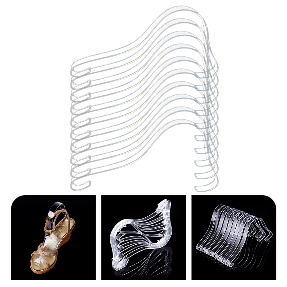 USHOBE 10Pcs Acrilico Trasparente Sandalo Scarpe Espositore Inserti Supporto Vassoio Scarpe Espositore Sandali Trasparenti Scarpiera Trasparente Espositore Scarpe Espositore Scarpa