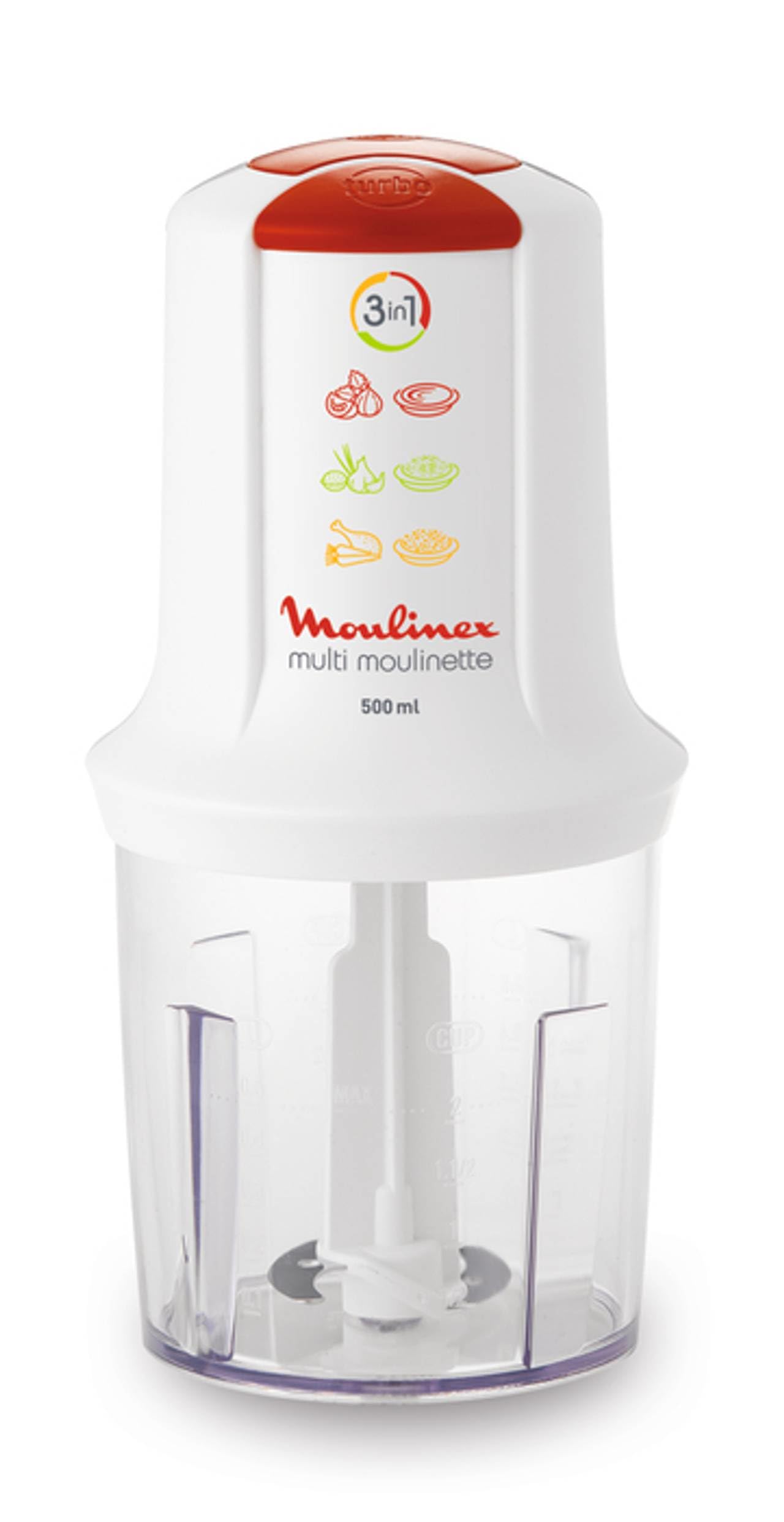Mini-hachoir 3en1 0.5l 500w Blanc - AT710110