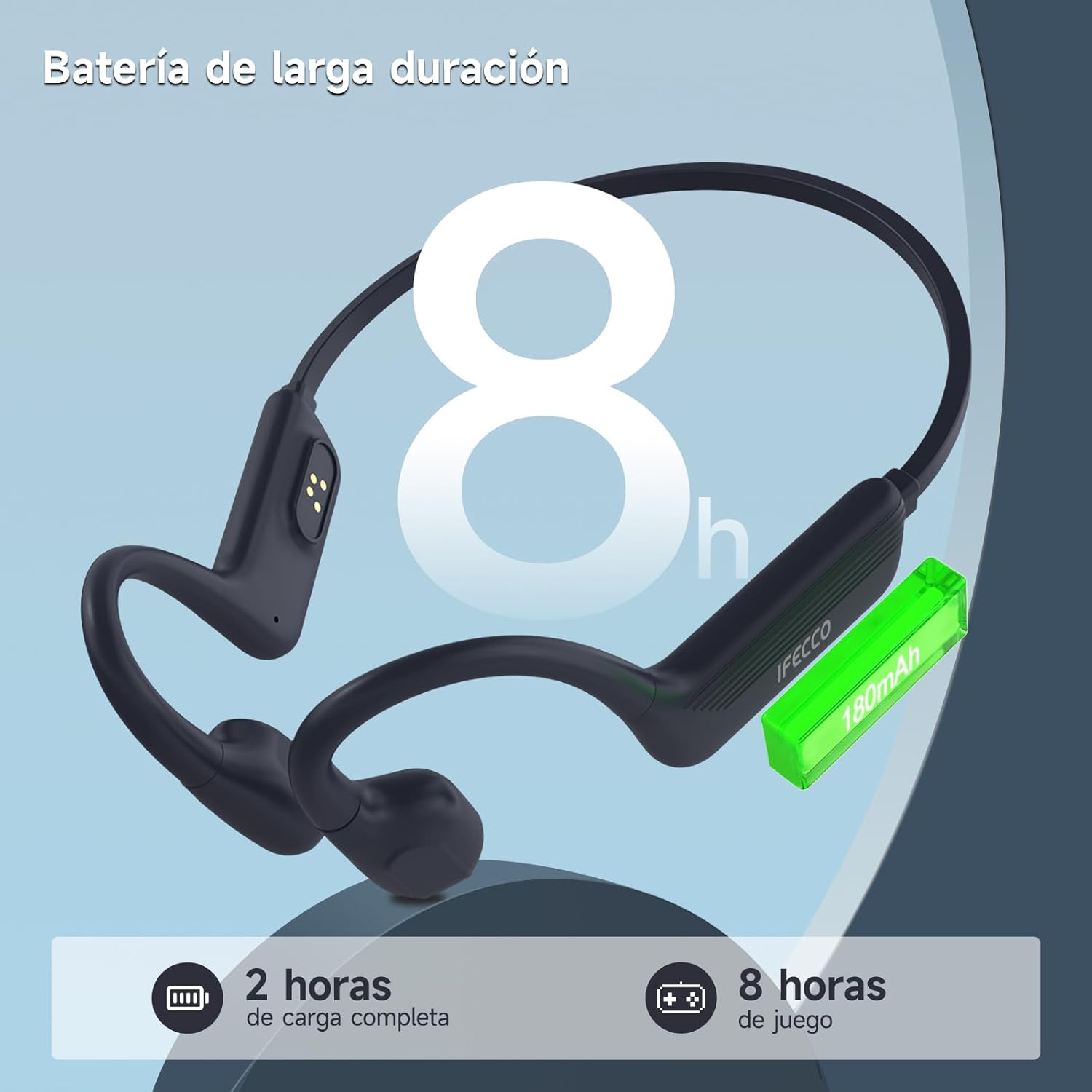 IFECCO Waterproof Headphones for Swimming Bone Conduction Headphones Bluetooth 5.4,IP68 Waterproof Earbuds Underwater,Open Ear Earbuds with 32G MP3 for Swimming Cycling Running - Image 4