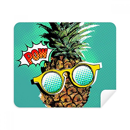 Chiffon microfibre pour lunettes et écran de téléphone style comics ananas lot de 2
