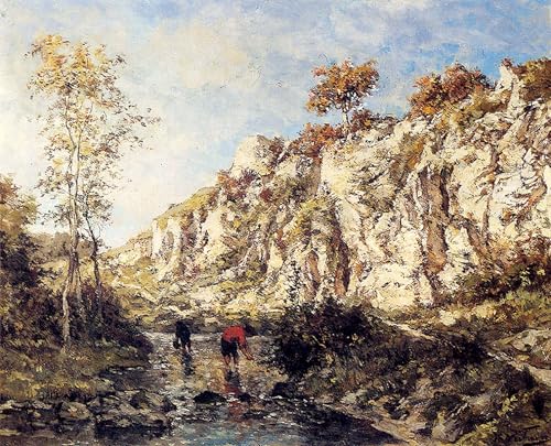 Cuadro Pintura al óleo Clásicas Figuras en un arroyo de Isidore Verheyden SERENDIPITP 60x90cm