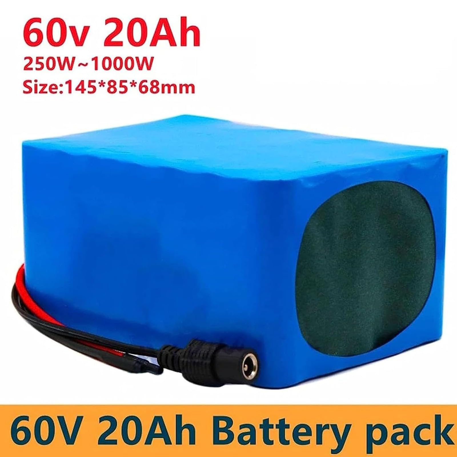 60V 20Ah batería Iones Litio a Prueba Agua,Construido en Sistema Integrado BMS, Ideal para Bicicletas eléctricas Scooter Silla Ruedas cortacésped, con Cargador T