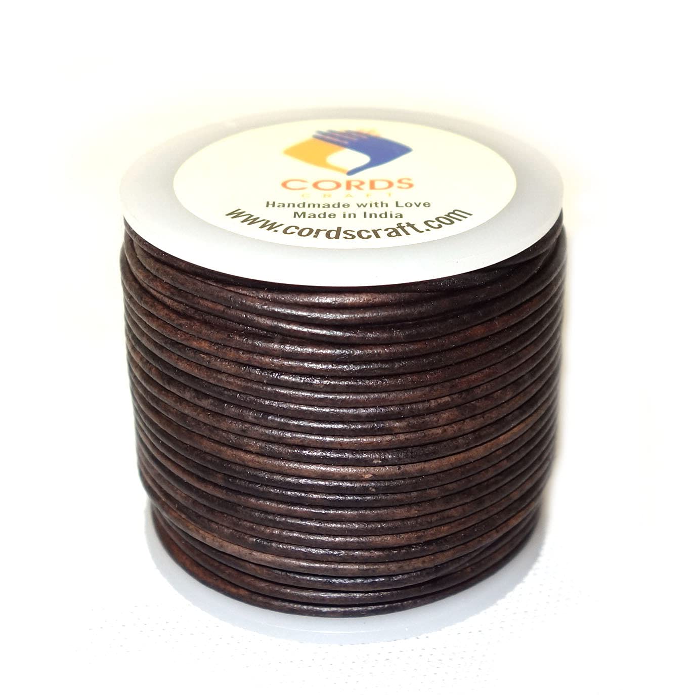 Cords Craft® 1.0mm Round Leather Cord 20 Meters for Handicraft, Leather Cording for Bracelet, Necklaces, Genuine Leather String Distressed (Vintage Black, 1.0)-image-21