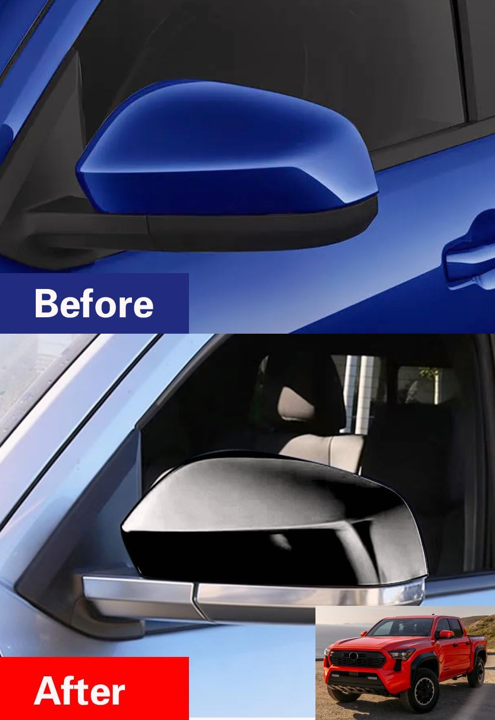 Car Accessories for Tacoma 2024 2025 2026 Car Side Body Cover Trim ABS (Piano Black B) 2PCS