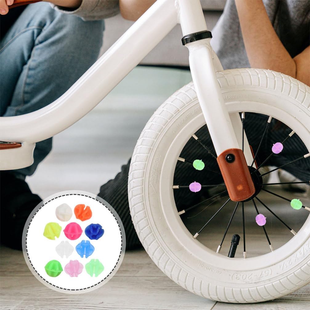VANZACK 2bags Bike Wheel Beads Night Glow Beads Decorations for Fun Ornaments for Boys and Girls and Teens Easy to Install Decor