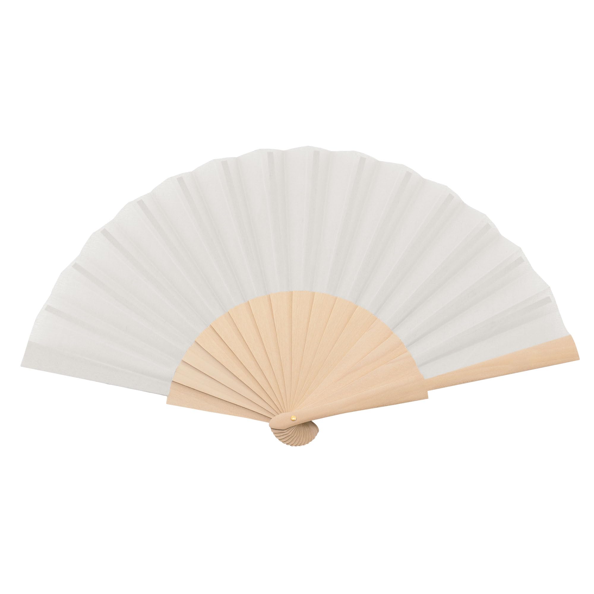 Abanicos 100 para bodas de madera blancos con caja individual de cartón, abanico para detalles para invitados en bodas, bautizos, comuniones, cumpleaños o fiestas de verano (100)