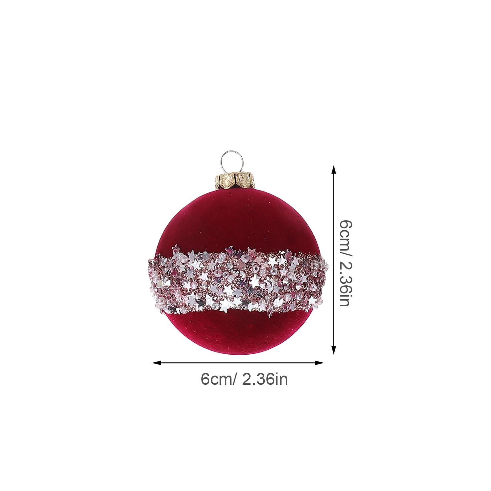 16 Stück Teiliges Rote Bruchsichere Weihnachtsbaumkugeln Flockierte Christbaumschmuck Kugeln zum Aufhängen für Festliche Weihnachtsdeko Zuhause Büro Party