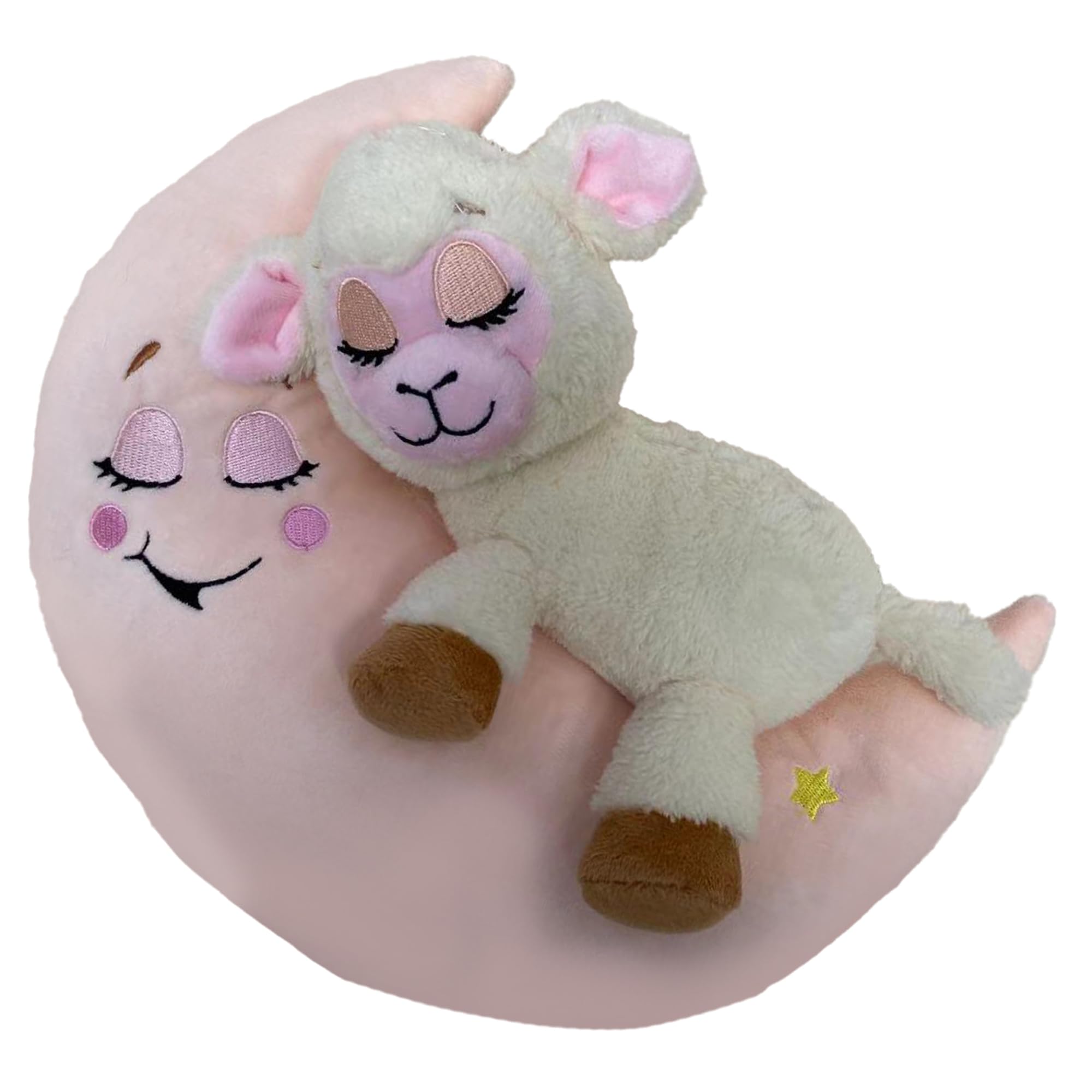 Moon Pet - Lamb - Cream & Pink -Light & Sound Plush, Sleeping Animal, Plays Lullabies, Color Changing, Day-Night Toy, Kids