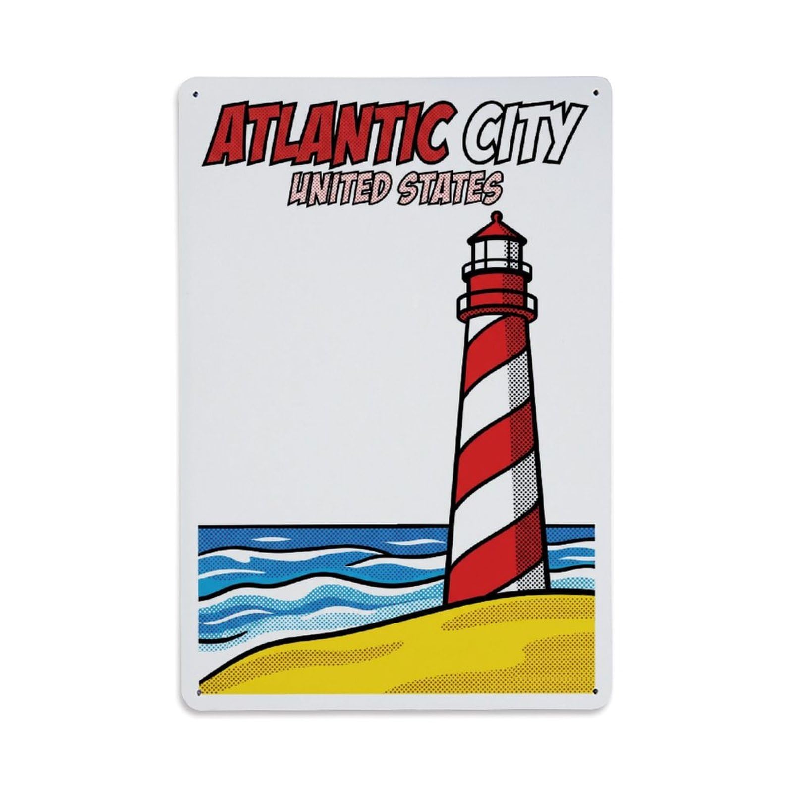 Xanthor Style Retro Usa Atlantic City Travel Metal Tin Sign