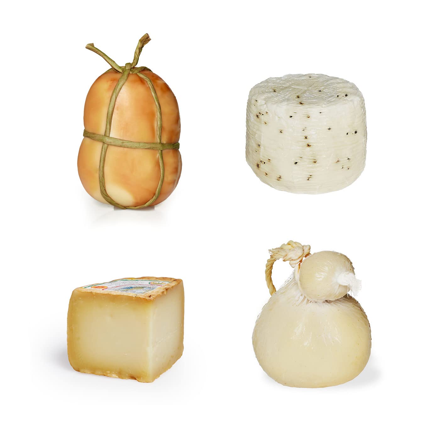italian cheese tasting box economy pack smoked provola 450g salted primo cheese with pepper 950g pecorino toscano dop 450g and classic caciocavallo 750g