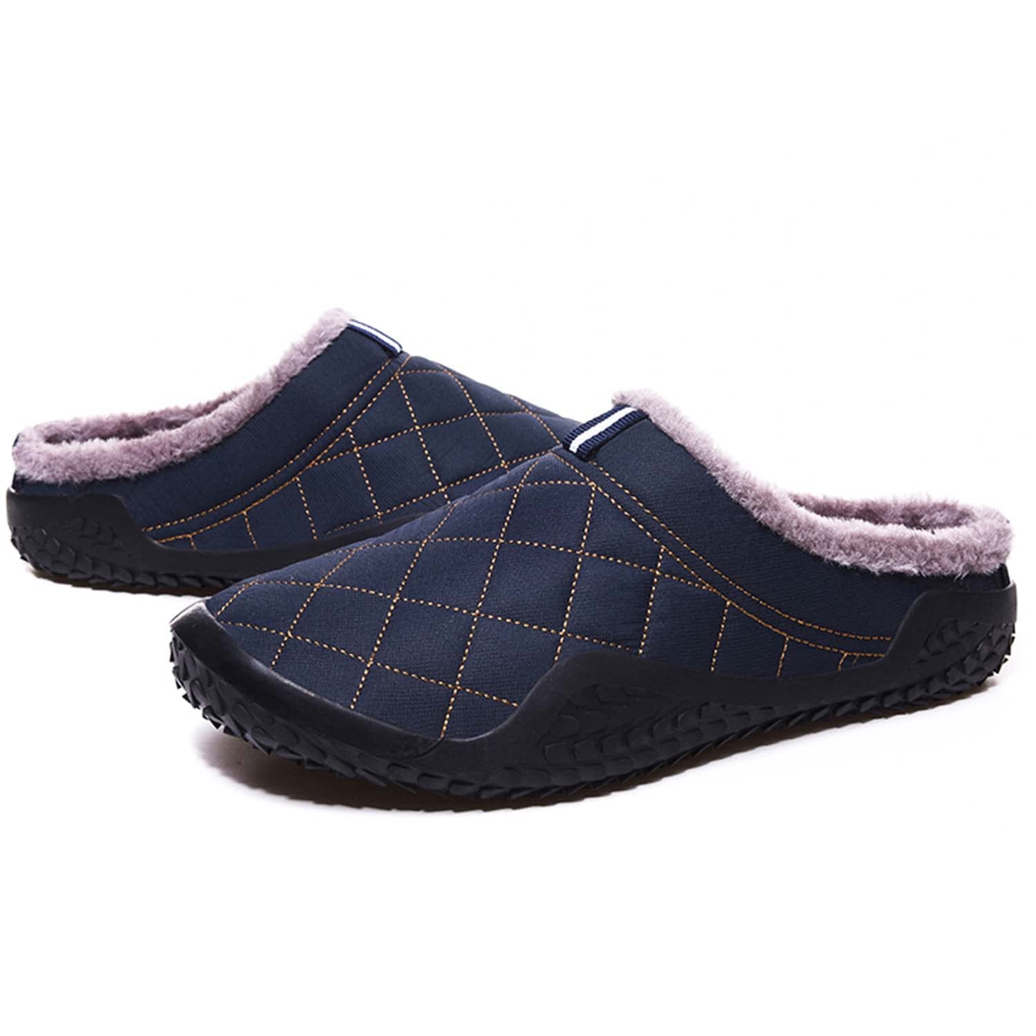 CERYTHRINA Zapatillas de estar por casa para hombre y mujer, forro cálido, impermeables, para interiores y exteriores, antideslizantes, para invierno, azul marino 2, 41 EU