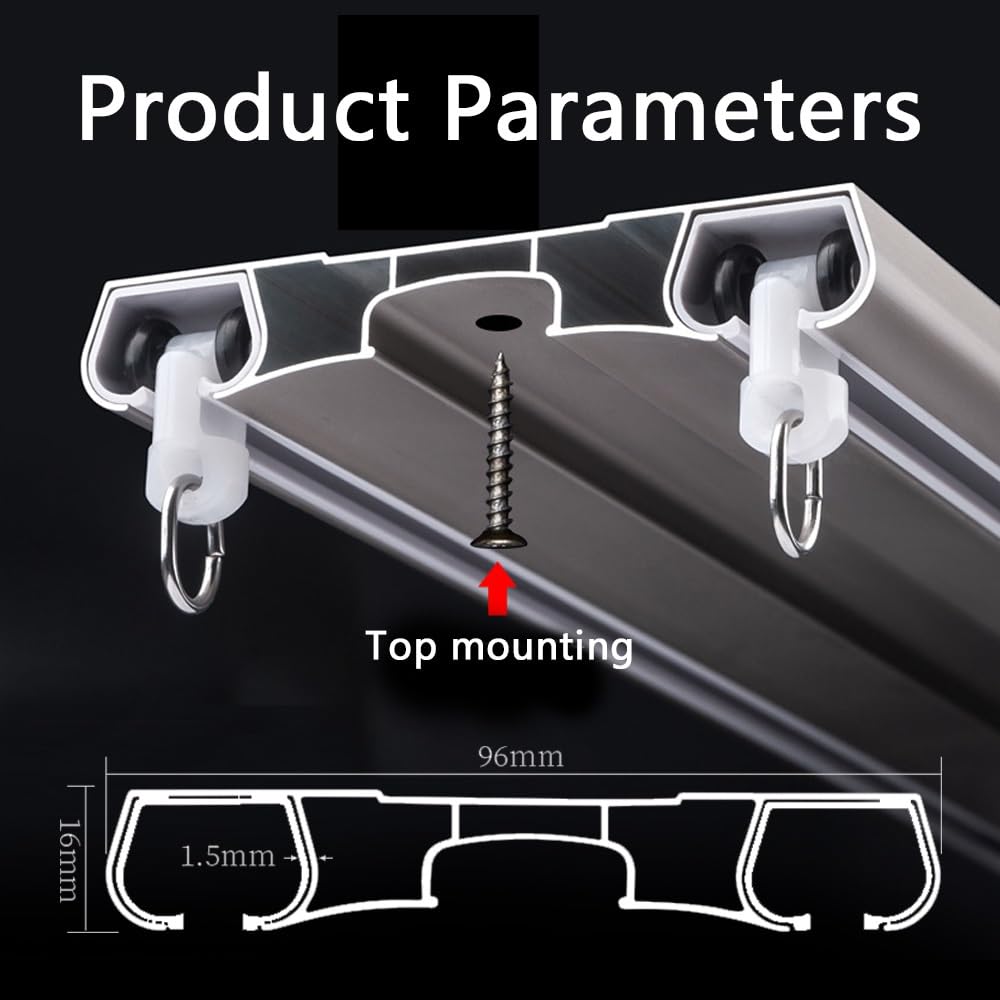 nt System szyn do drzwi przesuwnych do stodoły, wytrzymałe, podwójne szyny szynowe do dzielenia pokoju, sypialni, salonu, prysznica, szpitala, biura, 320 cm (różowe złoto)
