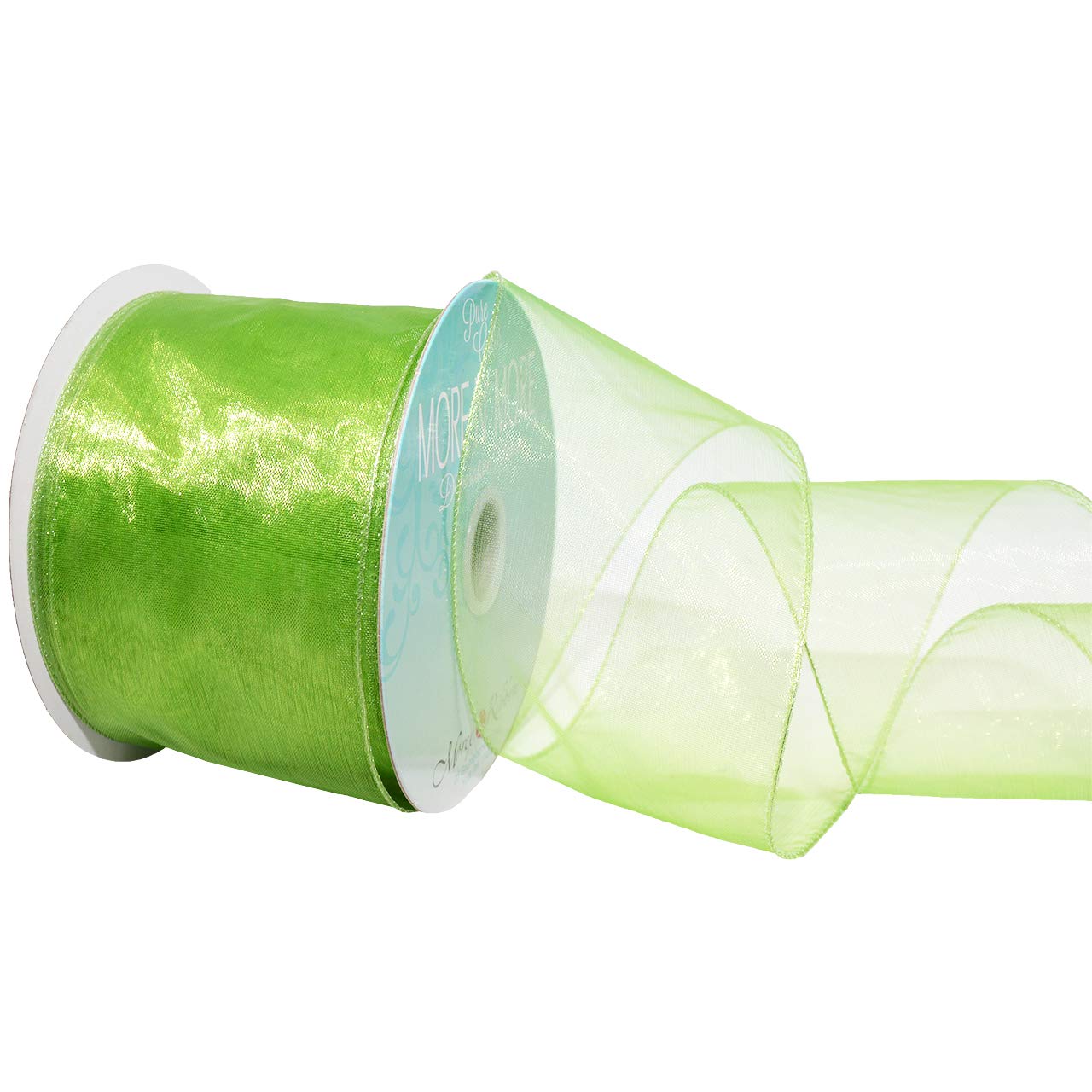 Morex Ribbon Wired 2-1/2-Inch Chiffon Ribbon with 20-Yard Spool, Apple