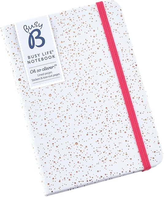 Busy Life Notebook - A6 Blue Stardust with Stickers and Pocket