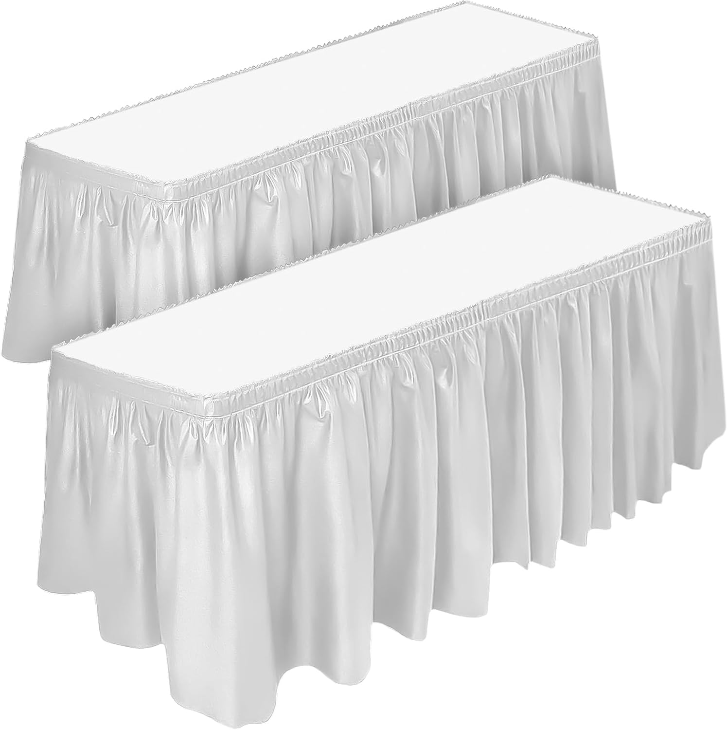 DecorRack 2 Pack Table Skirts, 29 in x 14 ft Each, Multi