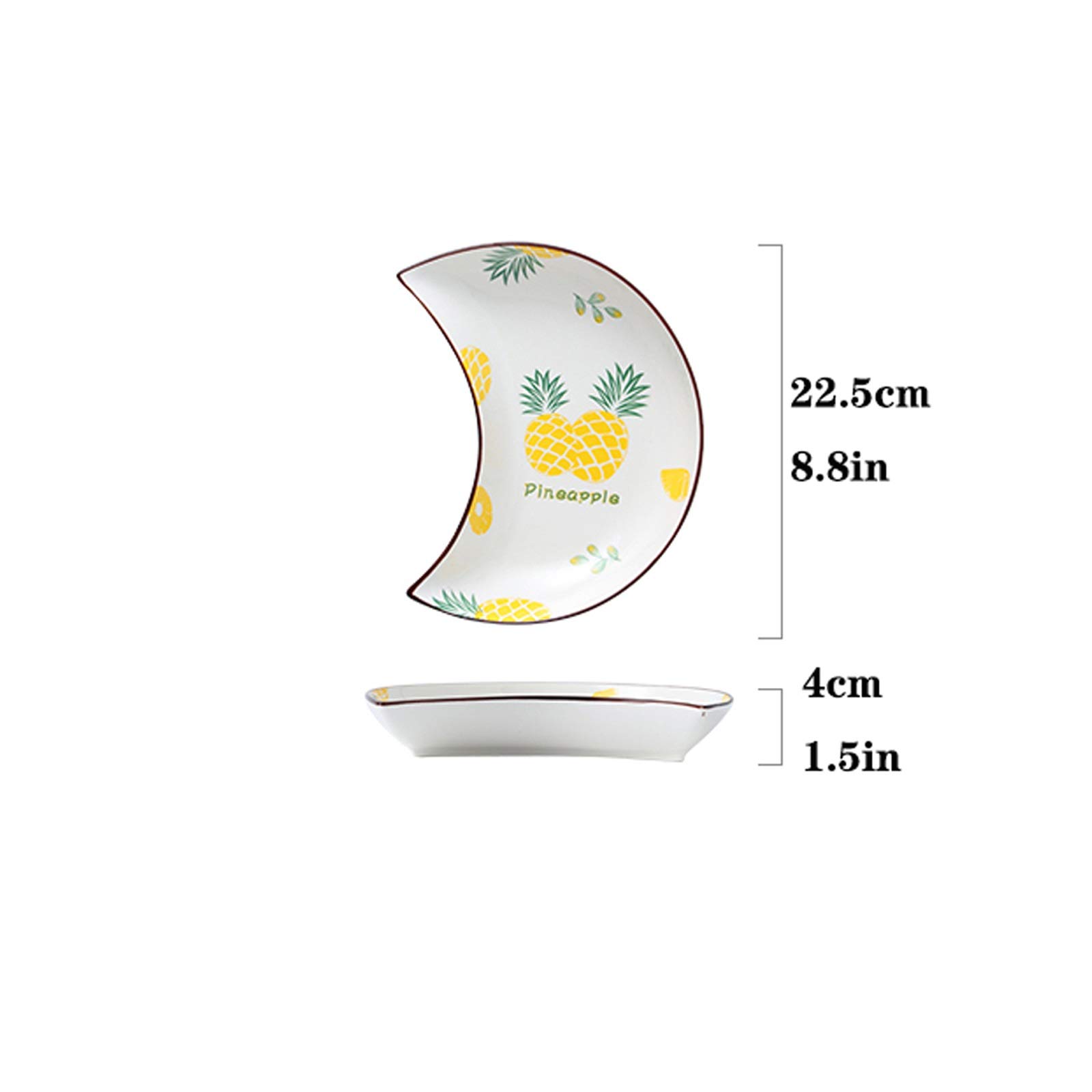 HEXEH Salatteller 5 stücke Home Essning Platte Keramik Geschirr Set Sauce Teller Soy Sauce Tauchschüsseln Exquisite Mondförmige Dessertplatte Kaltes Teller Plastikteller (Color : A)