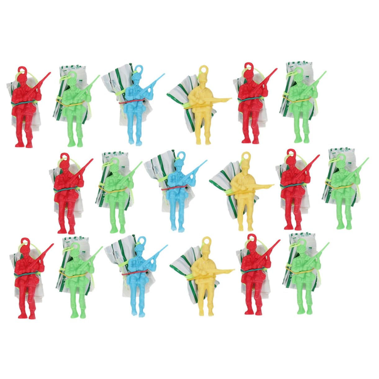 BESTonZON Realistic Simulation Boys and Girls' Parachute Toys 30pcs Mini Soldier Parachutes for Boys Girls
