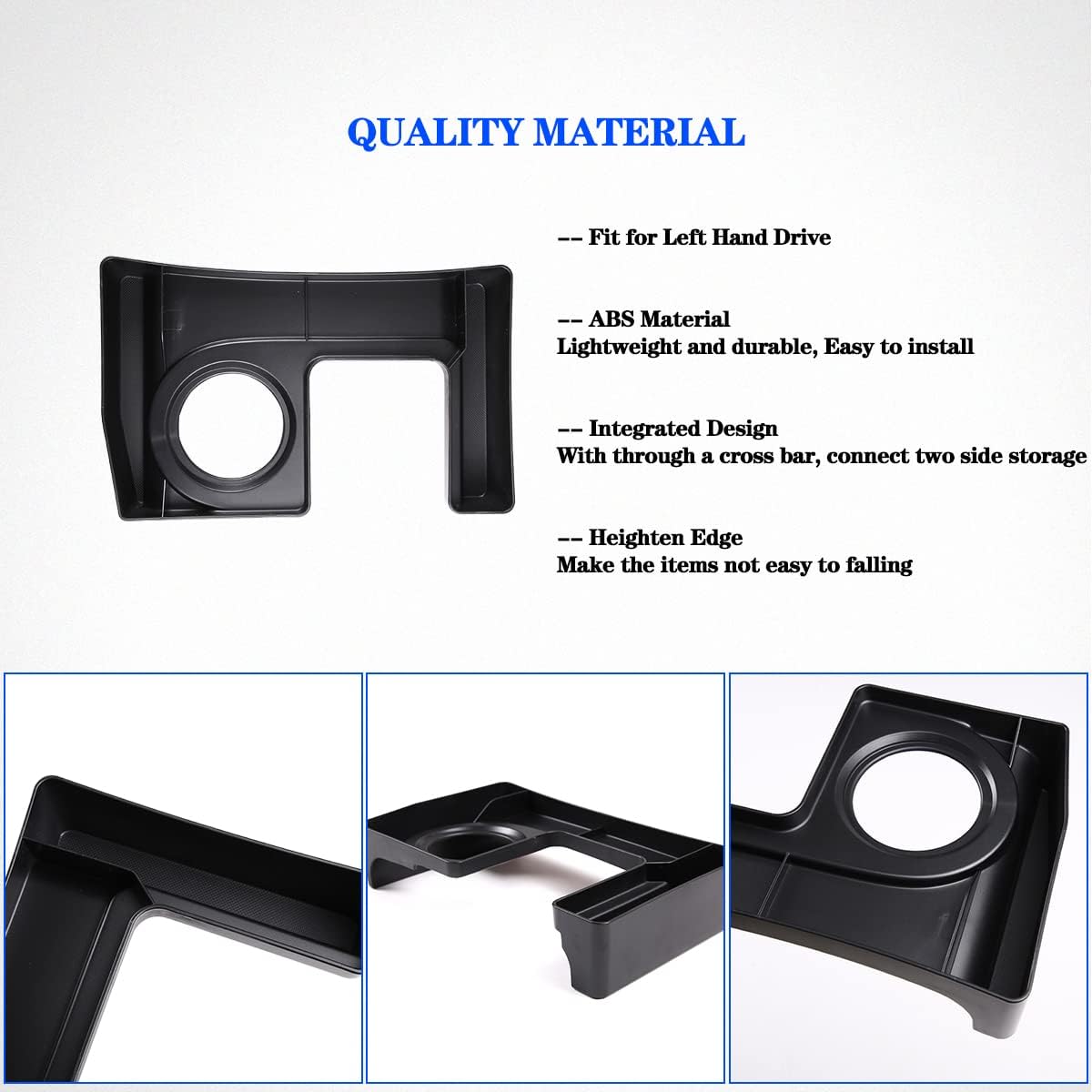 Compatible with Toyota FJ Cruiser 2007-2021 Gear Shift Storage Box, Gear Shift Console Side Tray Organizer, Create Extra Storage Space for Passenger Side Organizer Tray(U-Shape)