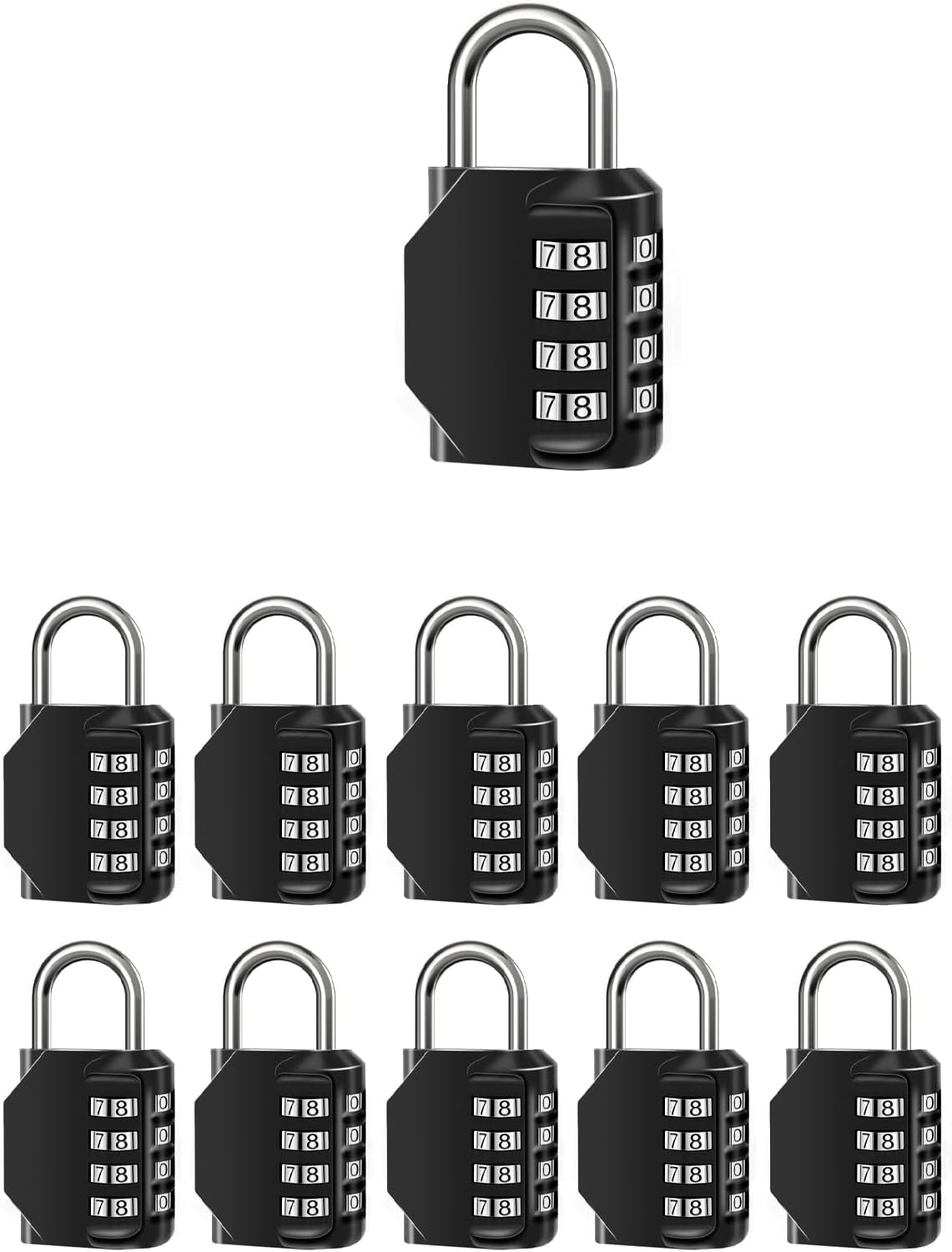 2 Pack Combination Lock for Locker 4 Digit Outdoor Waterproof Padlock for School, Gym, Sports, Fence, Toolbox, Gate, Case, Outdoor, Hasp Storage (10)