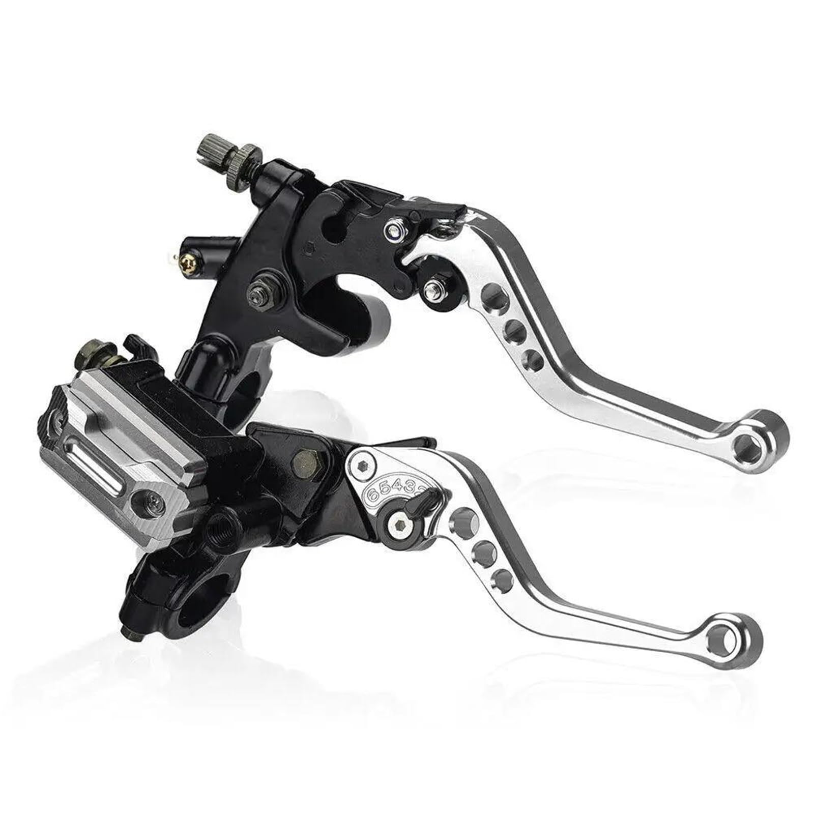 Aiolglkpow Silver For Cb125r For Cbr1000rr Motorcycle Hydraulic Brake Lever Clutch Master Cylinder 7/8" 22 Mm Brake Pump Handle Handlebar Brake Clutch Lever(Silver)