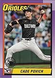 2025 TOPPS 1990 BASEBALL #T90-69 CADE POVICH BALTIMORE ORIOLES BASEBALL OFFICIAL TRADING CARD OF MLB