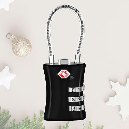 Paquete de 2 cerraduras de equipaje aprobadas, aleación de bloqueo de viaje para maleta, establece tu propia combinación de candado de cremallera de