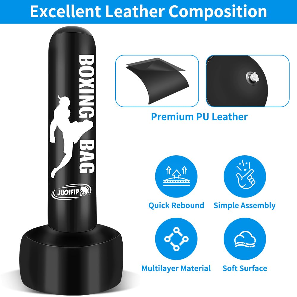 JUOIFIP Standing Punching Bag for Adults 69'' Heavy Bag with Stand