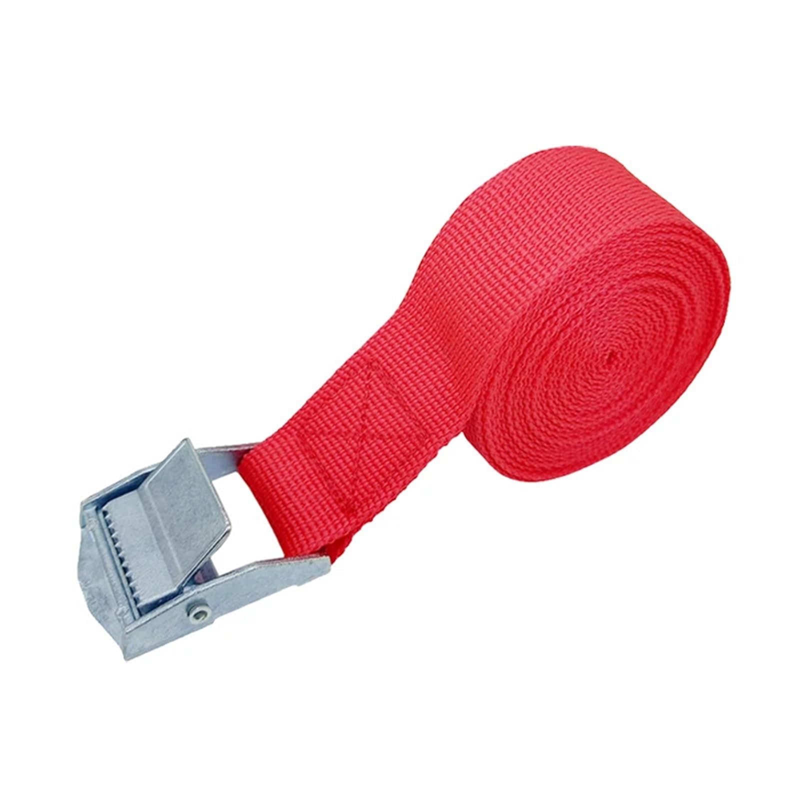 Tie Down Strap, 4M Cargo Straps with Buckle Tie-Down Belt for Motorcycle Car Bicycle Metal Tow Rope Strong Ratchet Fixing Belt for Lugga Bag(1x Red)