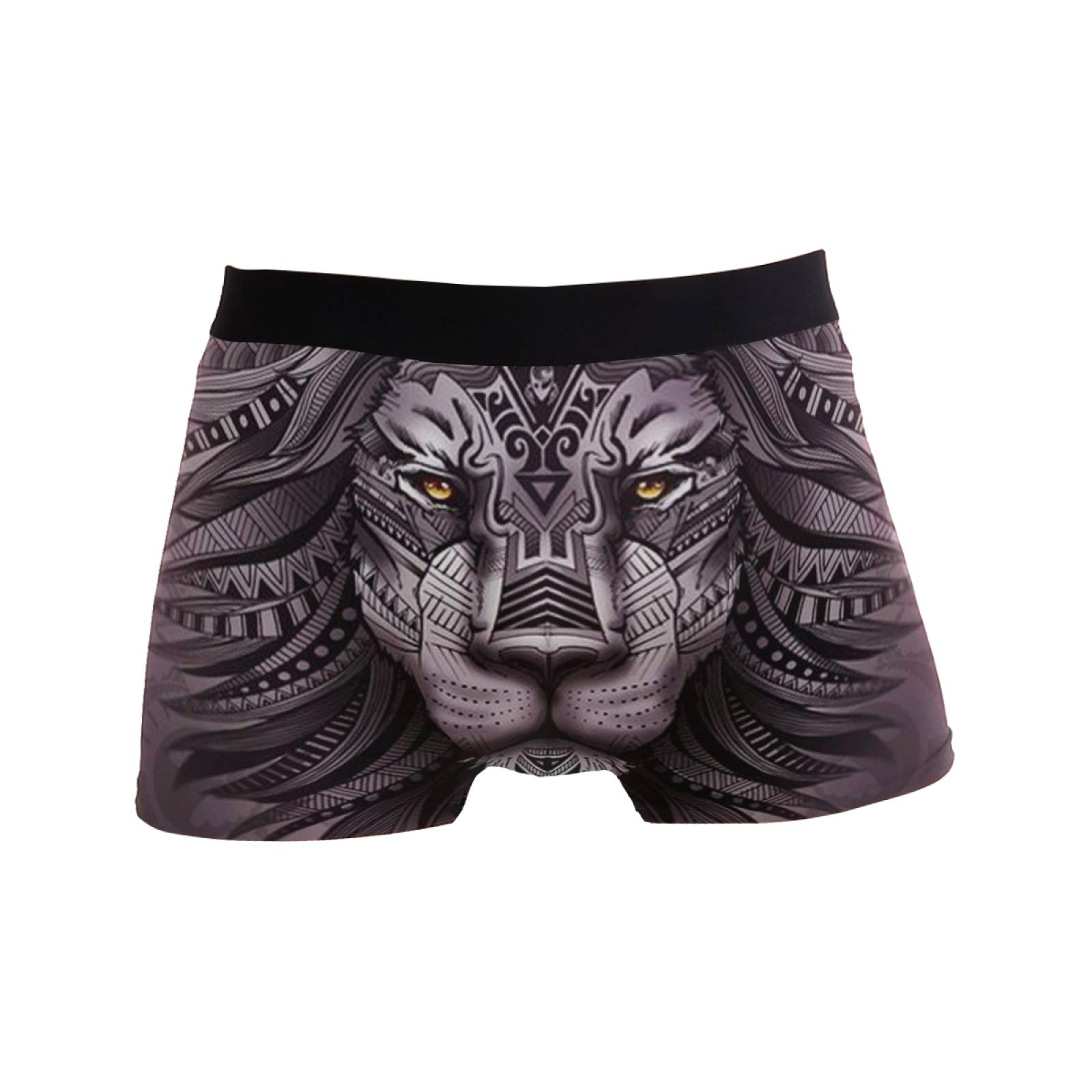 Linomo Men's Multicoloured Boxer Briefs Abstract Lion Boxers Shorts Underwear Underpants