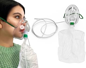 Endure Elongated Non-Rebreathing Oxygen Mask,Pack of 5, Rebreather Oxygen Mask Pediatric, Transparent