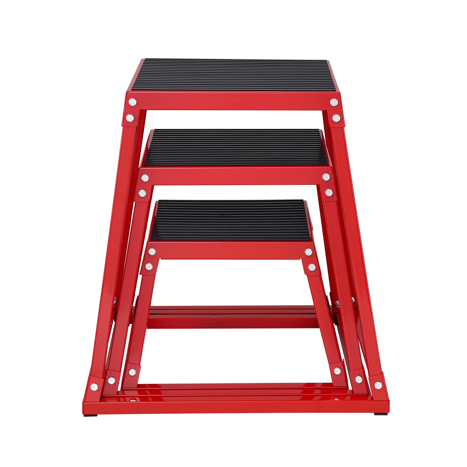 VEVOR Boîte Entraînement Pliométrique Step-up Pompe Squat Gym Domicile Plateforme Antidérapante, 4PCs 305/458/609/762 mm Unisex-Adult