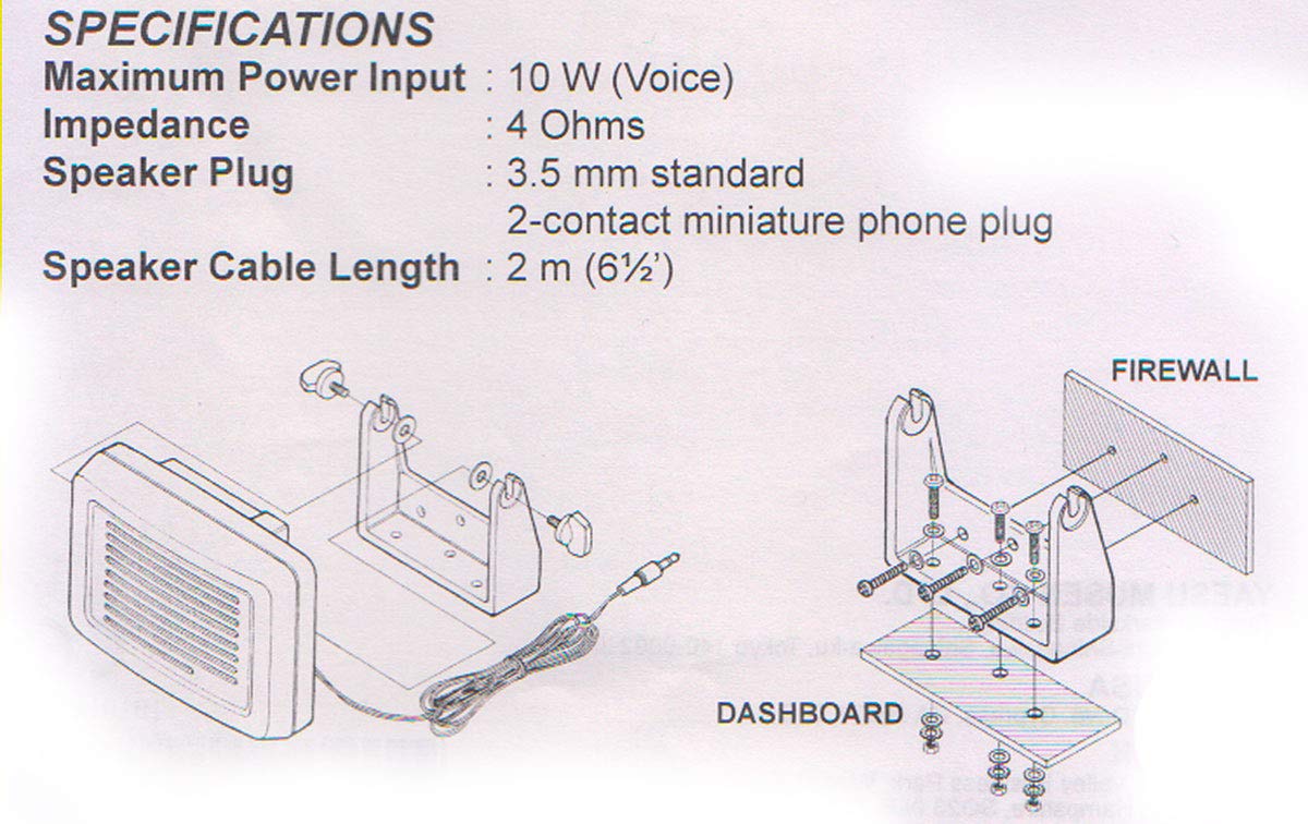 YAESU MLS-100 Haut-parleur externe pour FT-7900 FT-8800 FT-8900 FT-2900 FT-1900