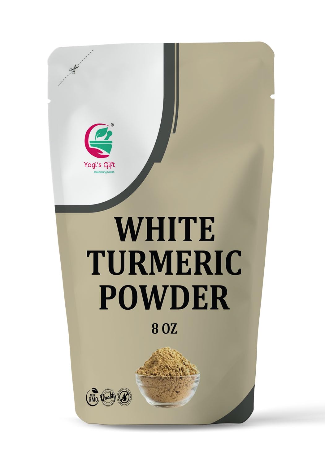 White Turmeric Powder for Skin Care | 8 oz | No staining | aka Kapoor Kachri & Hedychium Spicatum | 100% Herbal Skin Care by Yogi’s Gift