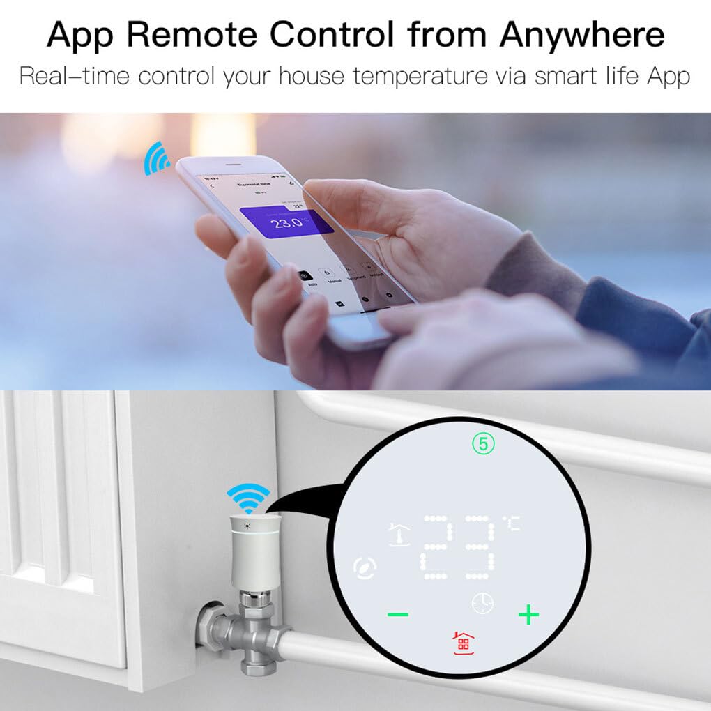 Controlador de termostato de ahorro energía temporización, tiempo programable, calefacción inteligente para el hogar, interruptor ABS, válvula Control remoto aplicación, negro