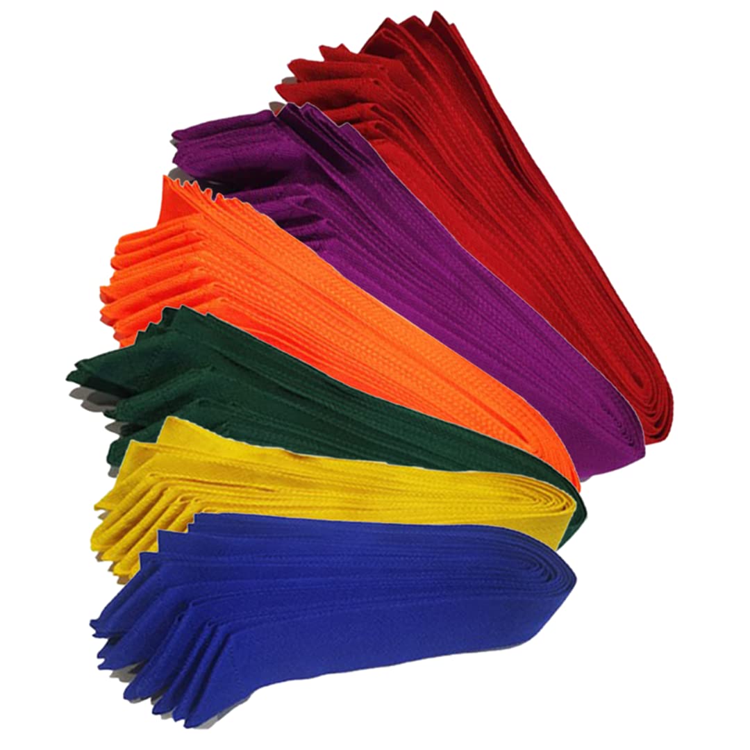 Teambänder - Set mit 60 Stück - 126 cm lang - 6 Farben - Mannschaftsbänder - Parteibänder - Schärpen - Trainingsleibchen - Für Schule und Verein