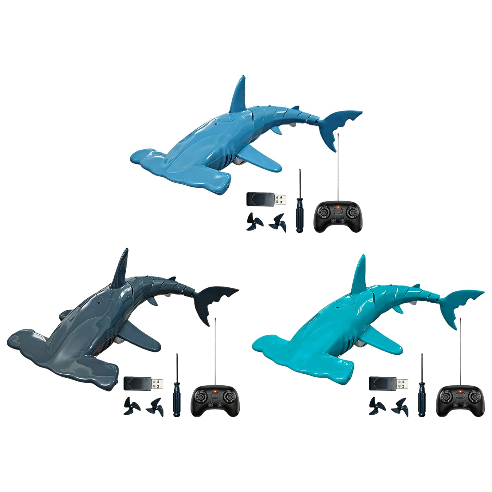 Tiburón Teledirigido para Piscina radiocontrol 2.4GHz Recargable Sumergible