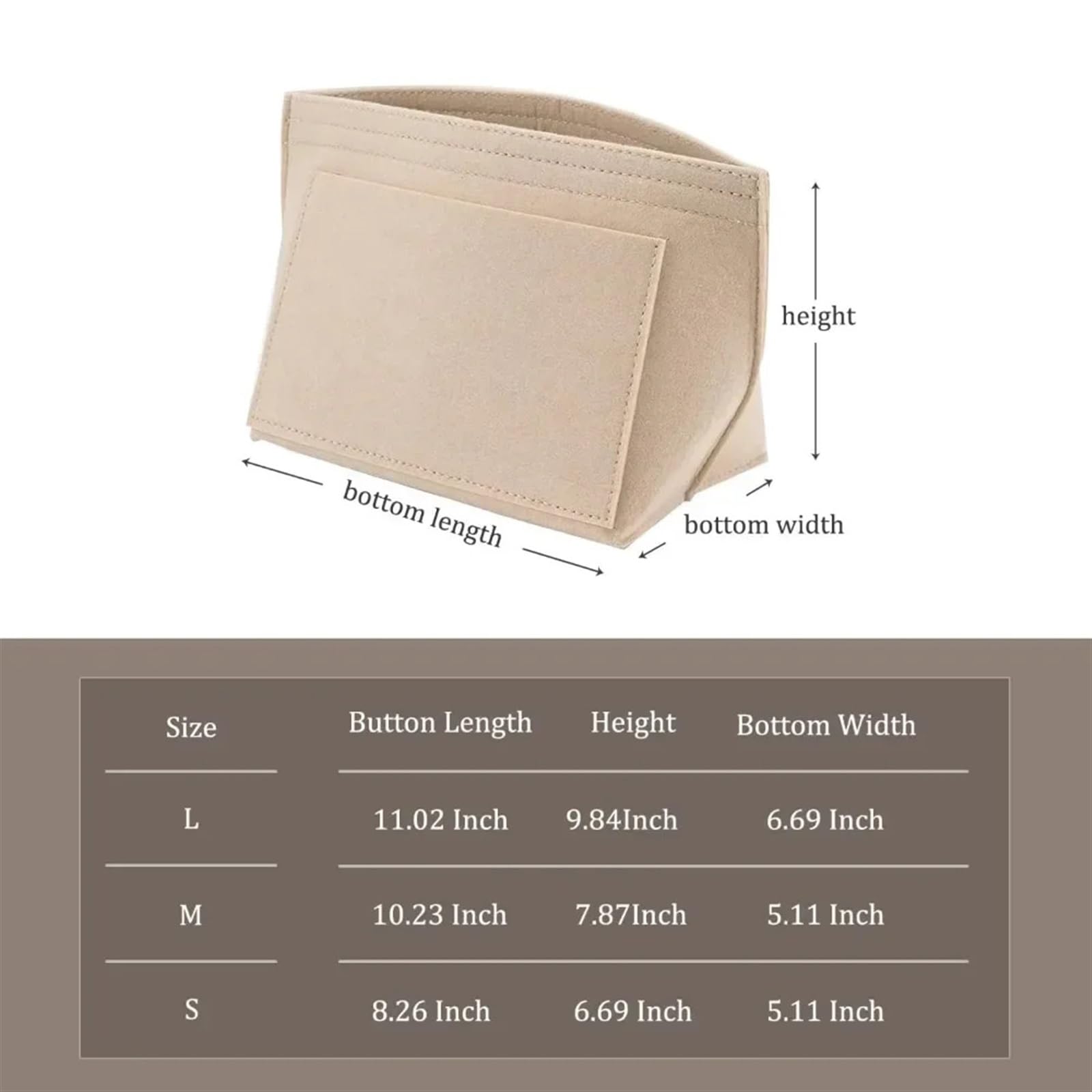 Innentasche Aus Filz 4 Stück Taschen-Organizer, große Mini-Größe, Tragetaschen, Aufbewahrungstasche, Liner-Taschen, Filz-Geldbörsen-Einsatz, Handtaschen-Liner-Taschen, Zubehör Zur Aufbewahrung(L(30x17