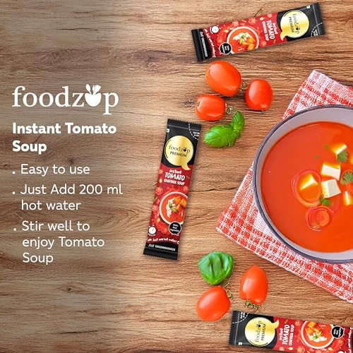 Image of Chaizup Premium 1 Min Instant Tomato Chatpata Soup - 30 Sachets | Tomato Flavored Soup | 30 Servings | 600g