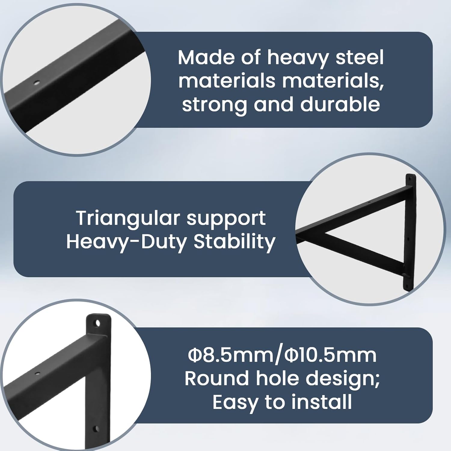 Heavy-Duty Window Awning Brackets,Angled Awning Rack Stands, Outdoor Porch Door Awning Bracket for Front Doors, Windows, Porches, Balconies (No Screws Installed)
