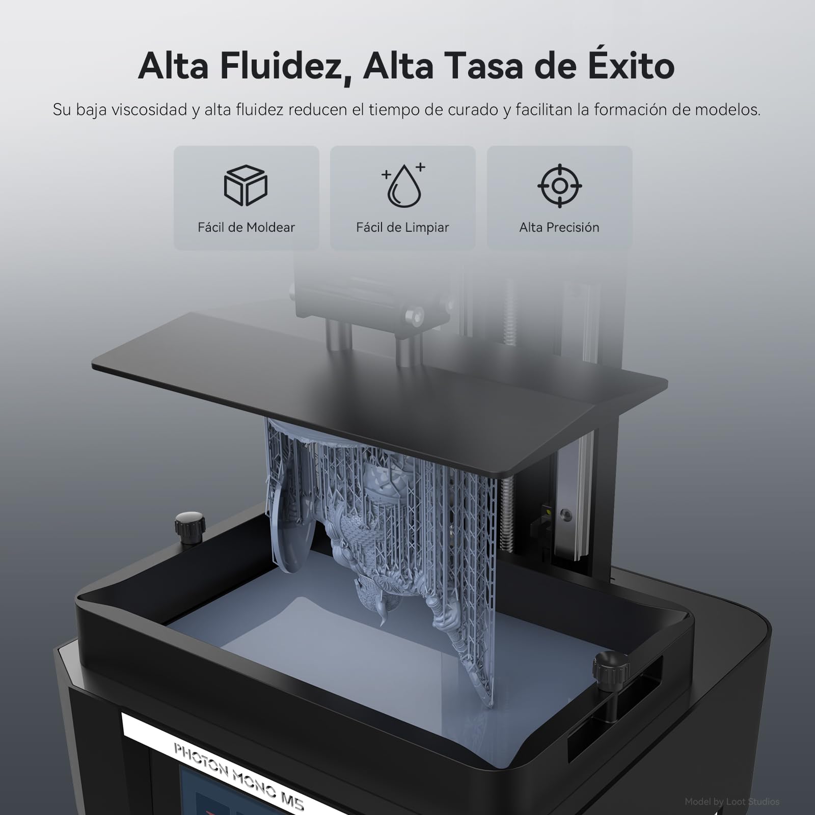 ANYCUBIC Resina ABS-Like Pro 2, Resina para Impresora 3D con Mayor Resistencia y Dureza, Alta Precisión y Mínima Contracción, Amplia Compatibilidad para Todas las Impresoras 3D de Resina (Gris, 2000g)