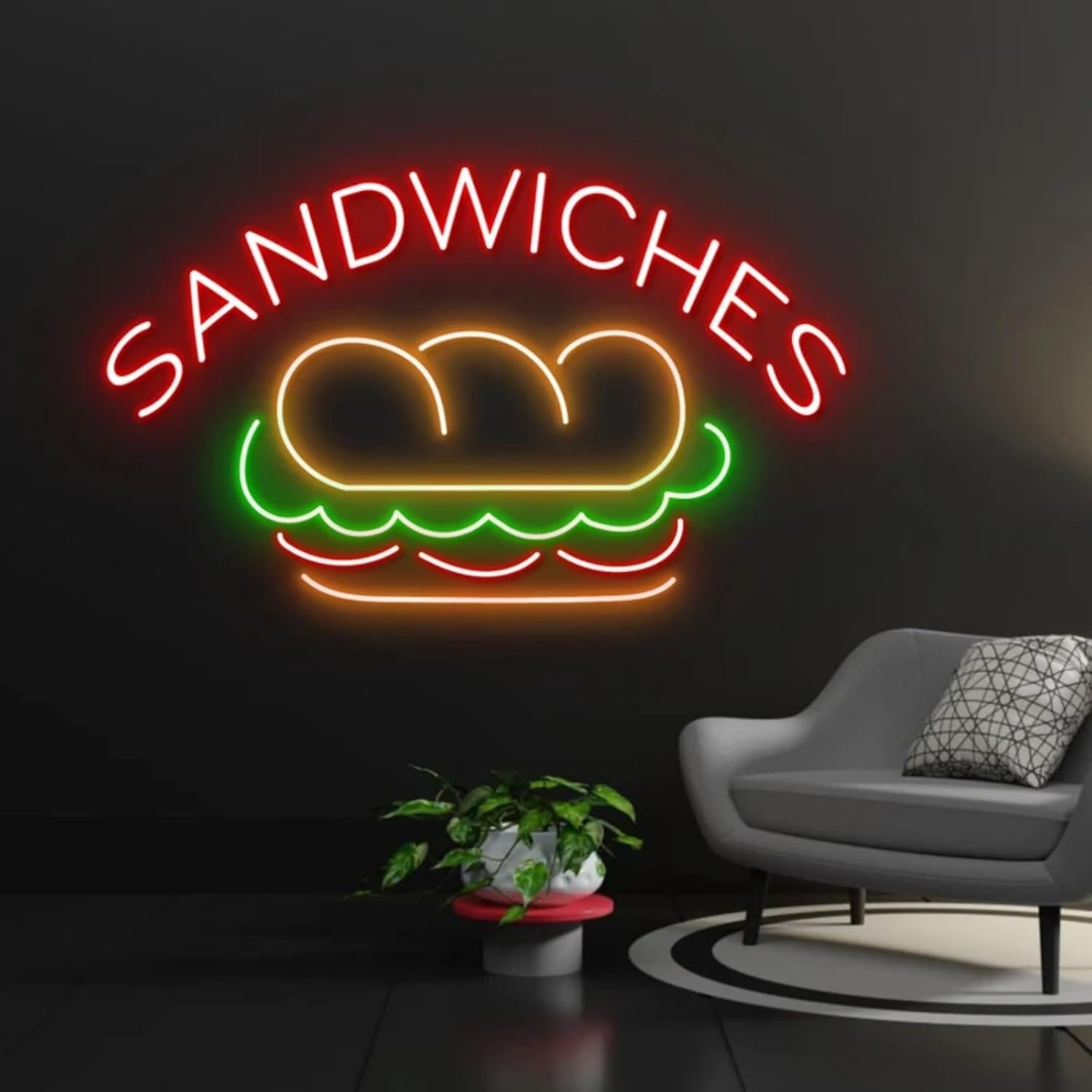 Sandwiches Led Sign, Sandwiches Neon Sign, Wall Decor, SANDWICHES Art Sign, Home Decor, Best Gifts, Fast food neon Light, Restaurant decor, Hot Dog Chef Neon Sign,Street food neon sign