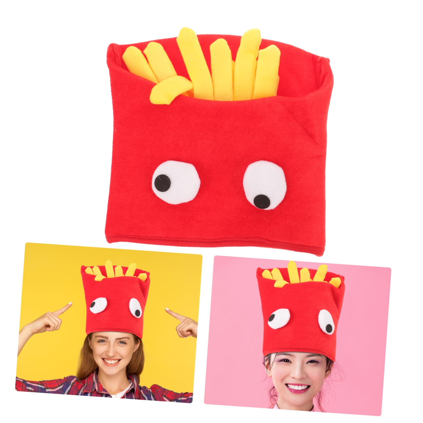PartyKindom 1Pc Halloween French Fries Shape Hat Funny Headgear Decor for Parties Unique Costume Accessory for Halloween Masquerade Birthdays and Photo Props - Image 4