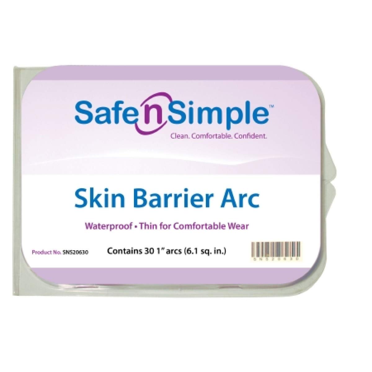 Safe n' Simple Hydrocolloid Skin Barrier Arc - Ostomy Barrier Strips -30 Count- Hydrocolloid Skin Barrier Strips Accessories for Colostomy-Ileostomy-Stoma Supplies